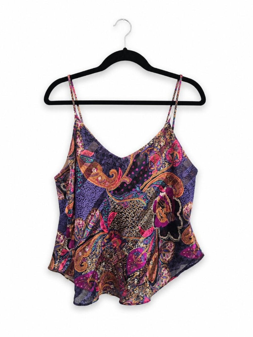 Vintage Deena Colorful paisley satin cami